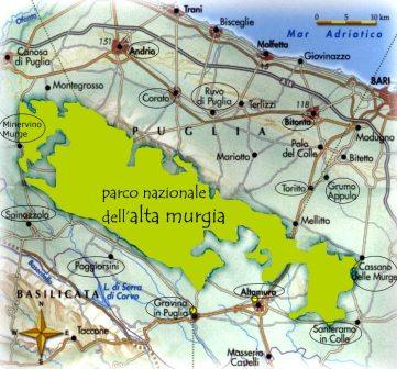Cartina Parco Nazionale dell'Alta Murgia